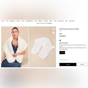 Brand new with tags - 2x Lulu’s white faux fur stole - wedding